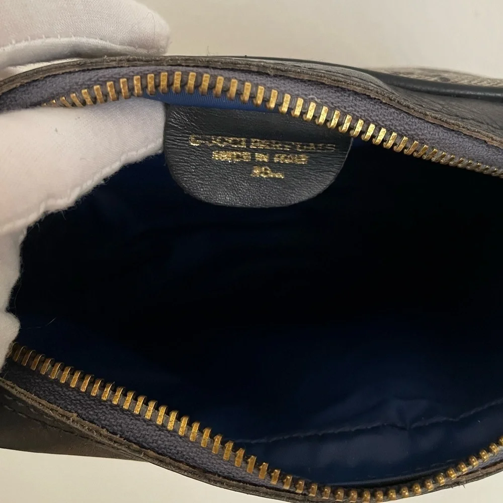 Gucci Blue GG Supreme Sherry Line Clutch Cosmetic Pouch Late1970s-84 Collectible